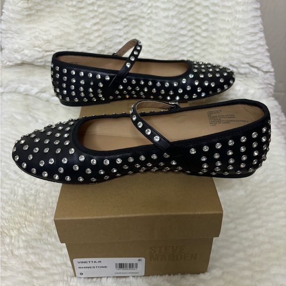 Steve Madden Vinetta Rhinestone Studded Mary Jane Flats - Picture 4 of 10